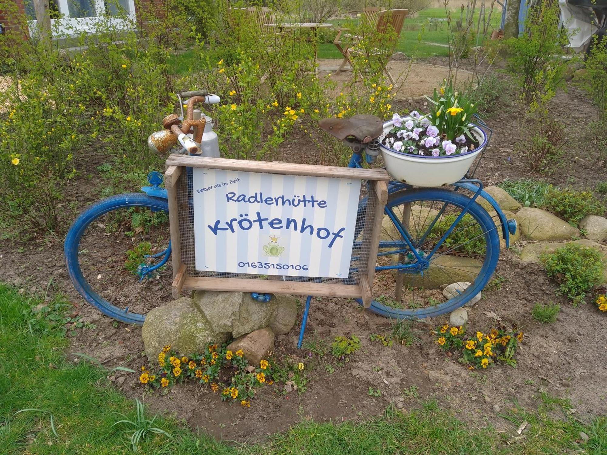 Huette Kroetenhof, Radfahrer Uebernachtung Barforde Buitenkant foto